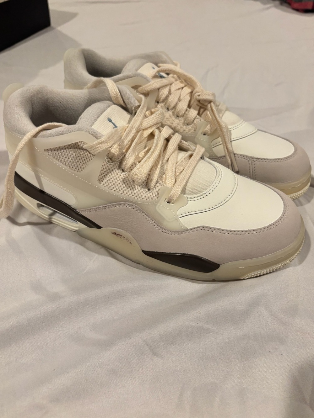 JORDAN Hemp MENS AIR JORDAN 4 RM BASKETBALL SHOES Sail Light Bone Streetwear BTC
